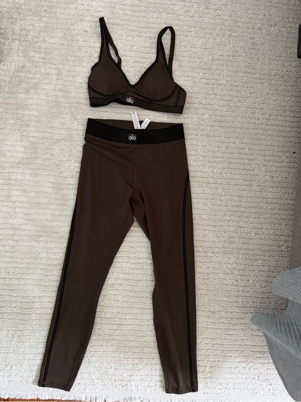 ALO Yoga Brown and Black Adjustable Sports Bralette